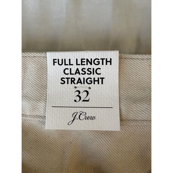J. CREW Full Length Classic Straight Jeans Cream Ecru Women's SIZE 32 NWT - Picture 4 of 10